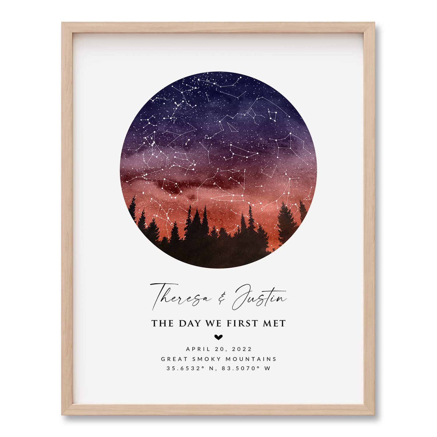 Watercolor Constellation store Map Print